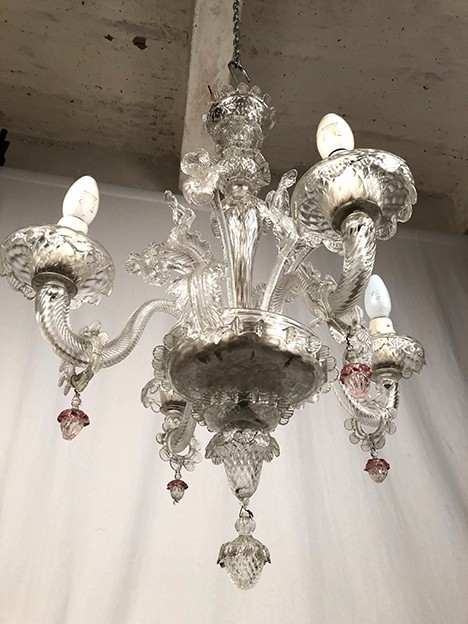 Murano glass chandelier with four arms of light, late 19th century