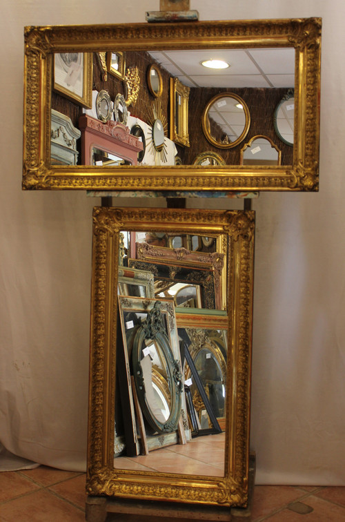 Pair Of Antique Rectangle Mirrors, Gold Leaf 52 X 93 Cm