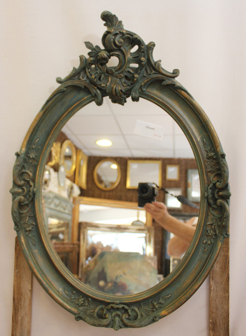 Miroir Ovale Style Louis XV, Coquille 51 X72 Cm