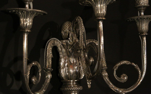 Pair of Appliques En Bronze Argenté, Louis XVI