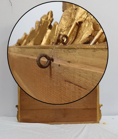 Miroir à Parcloses en Bois Doré, style Louis XIV, époque Napoléon III – XIXe