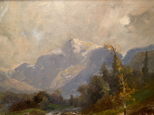 Painting, mountain landscape signed A Godchaux