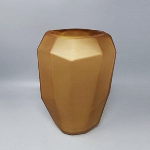 1970 Magnificent polyhedral vase by Dogi in Murano glass. Made in Italy