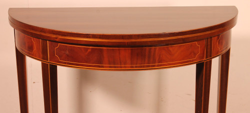 Console Or Games Table In Mahogany And Inlays