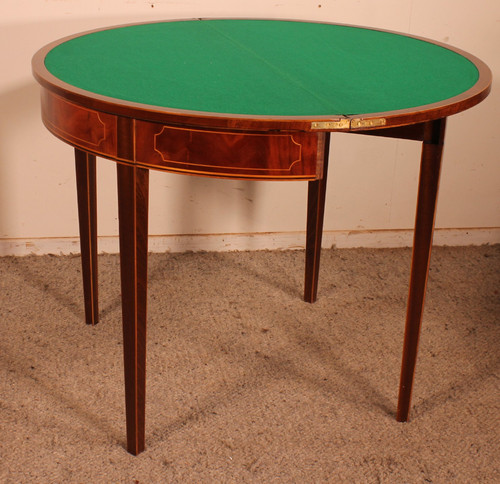 Console Or Games Table In Mahogany And Inlays