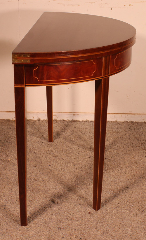 Console Or Games Table In Mahogany And Inlays