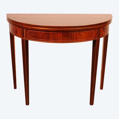 Console Or Games Table In Mahogany And Inlays