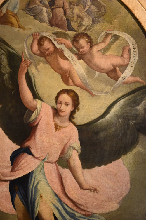 The Guardian Angel, Claudio Ridolfi (verona, C. 1570 - Corinaldo, 1644) Workshop/circle