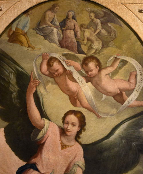 The Guardian Angel, Claudio Ridolfi (verona, C. 1570 - Corinaldo, 1644) Workshop/circle