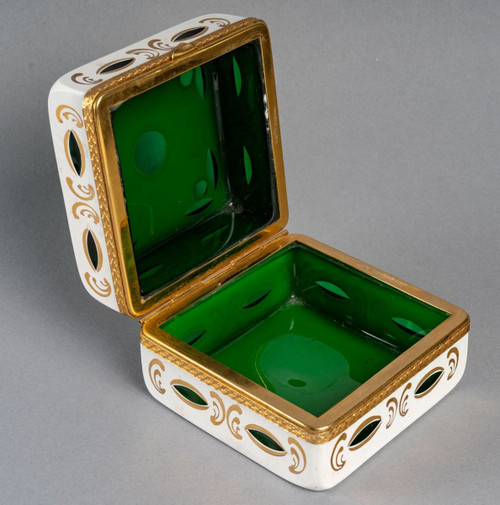 A Late 19th Century Opaline Overlay Jewelry Box