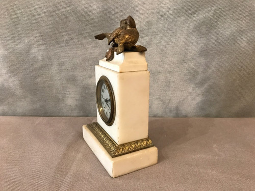 Clock, marble alarm clock and bonze from the late 19th century