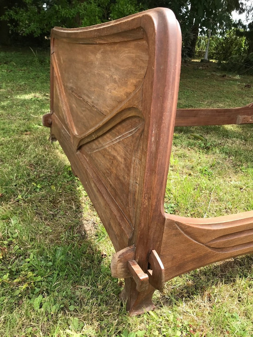 Bedroom set with a bed plus an Art Nouveau wardrobe