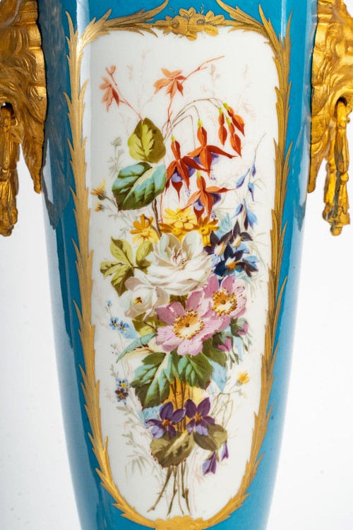 Paire De Vases En Porcelaine De Sèvres Fin XIXème Siècle