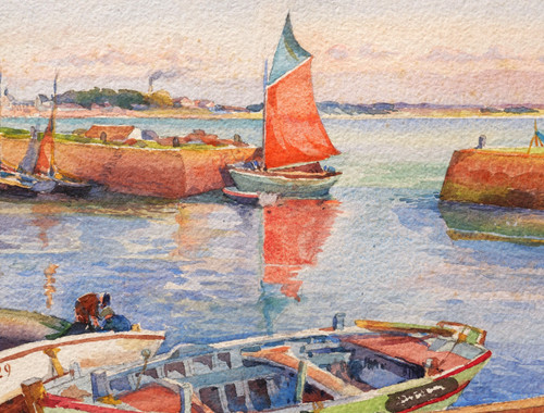 Paule LAREUX, Busy port towards Saint-Nazaire