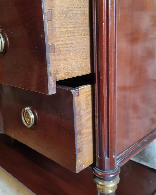 Louis XVI Style Serving Chest, In Mahogany, Stamped From Maison Mailfert