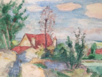 Georges d'Espagnat (1870-1950) - Southern Landscape - Watercolor