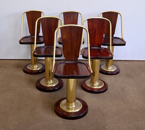 Rare Suite of Six Liner Chairs, England – Early 20th Century