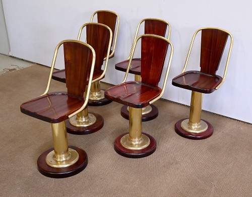 Rare Suite of Six Liner Chairs, England – Early 20th Century