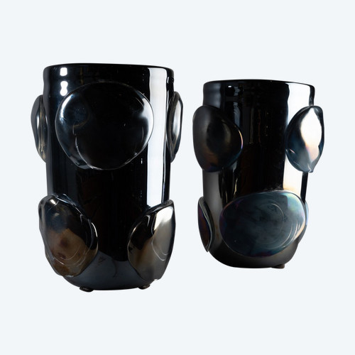 Deux vases Sergio Costantini, Murano, années 1980