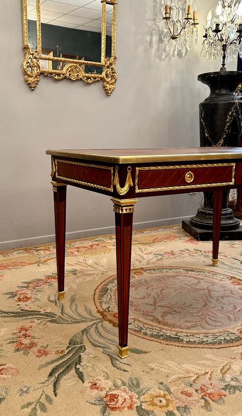  Philippe Claude Montigny, Louis XVI Style Marquetry Flat Desk