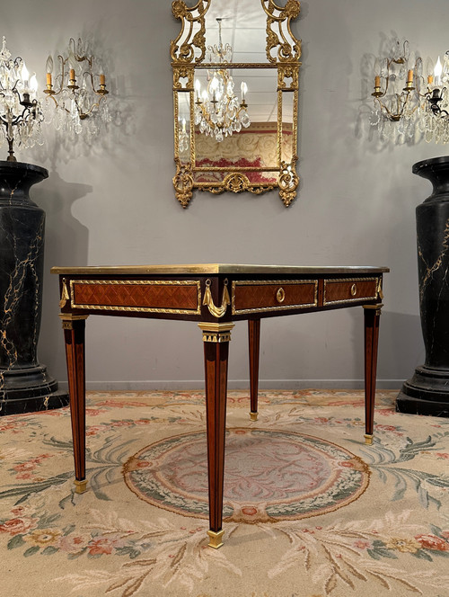  Philippe Claude Montigny, Louis XVI Style Marquetry Flat Desk