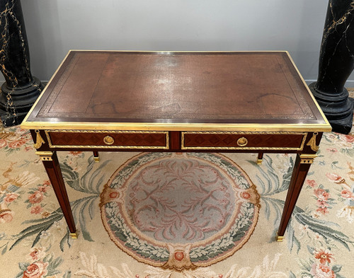  Philippe Claude Montigny, Louis XVI Style Marquetry Flat Desk