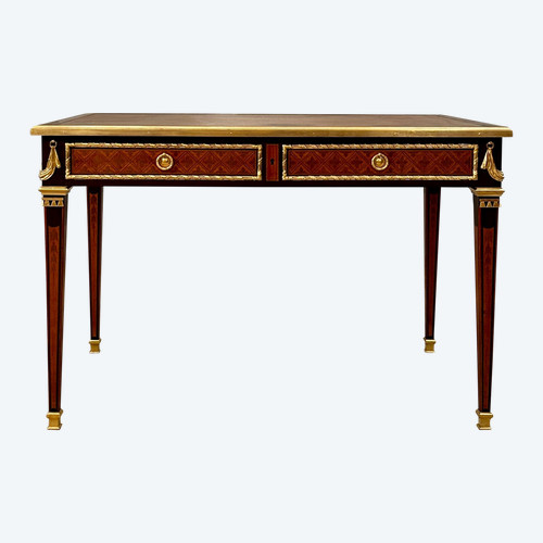  Philippe Claude Montigny, Louis XVI Style Marquetry Flat Desk