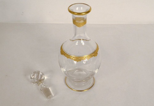 Service de Nuit 4PC Cristal Saint-Louis Modèle Roty Dorure Carafe Sucrier XXè