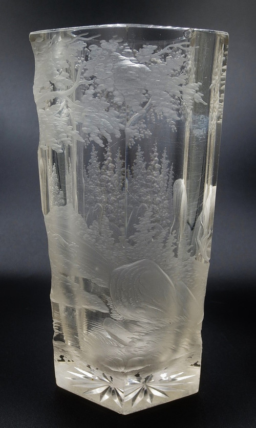 Bohemian crystal goblet, 19th century.