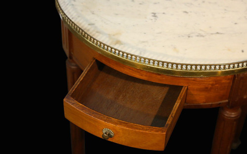 19th Century Hot Water Bottle Table, Carrara Marble