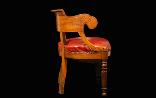 Restoration Office Armchair, Mahogany, 19th Century