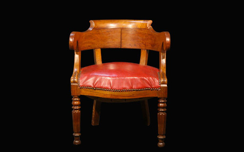 Restoration Office Armchair, Mahogany, 19th Century