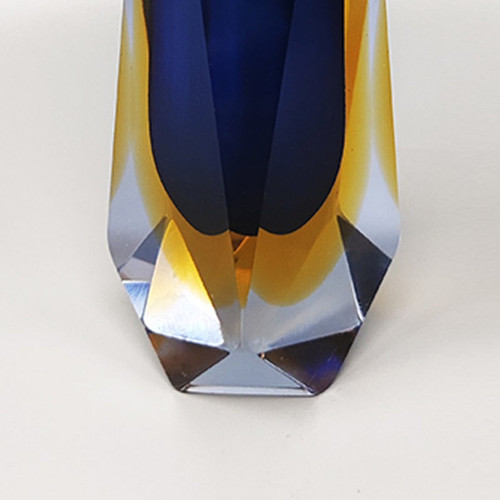 1960 Étonnant Vase Bleu Par Mandruzzato. Fabriqué en Italie