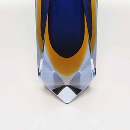 1960 Étonnant Vase Bleu Par Mandruzzato. Fabriqué en Italie