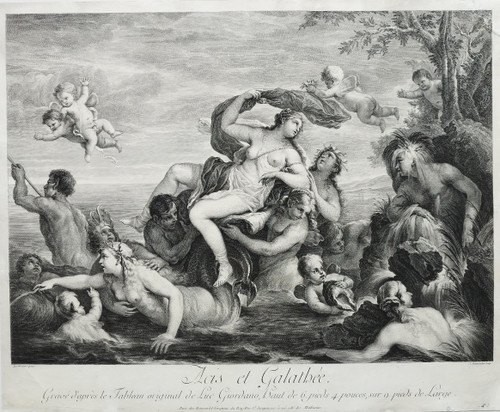 Mythological Engraving Acis and Galathée 18th