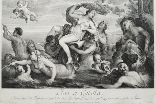 Mythological Engraving Acis and Galathée 18th