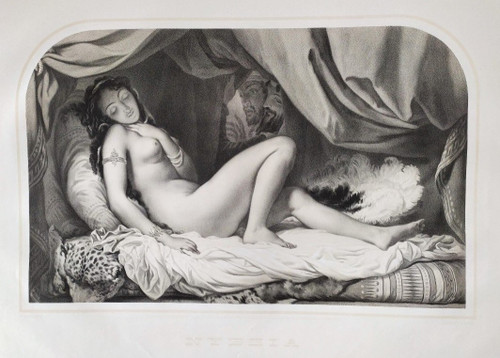 Nude Oriental Woman Orientalist Print 19th Harem