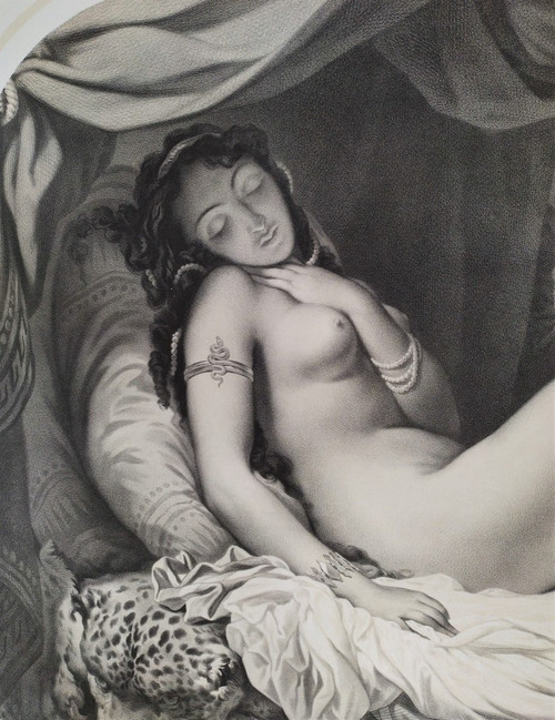 Nude Oriental Woman Orientalist Print 19th Harem