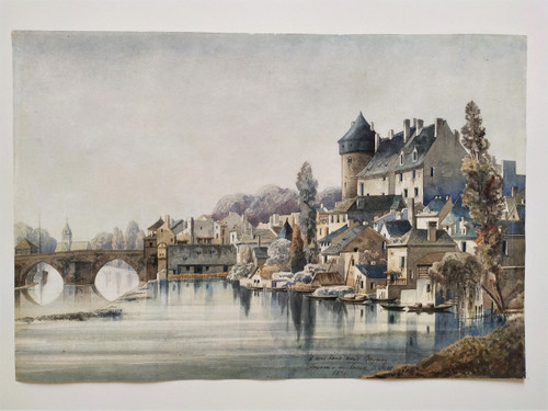 Laval, The Castle And Mayenne Watercolor