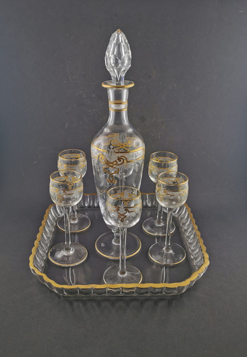 Crystal Liqueur Service From Saint Louis Late 19th Century