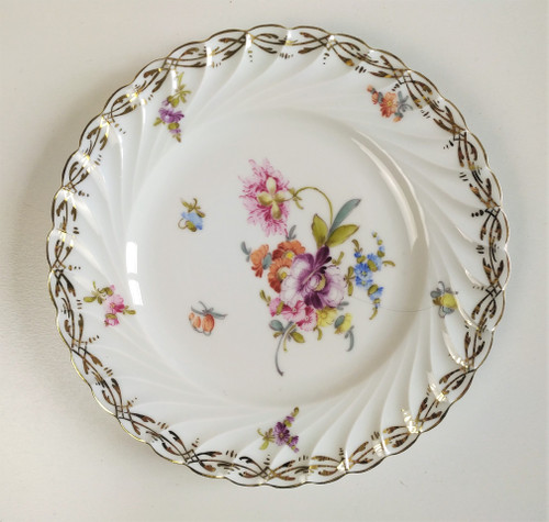 19th Century Hand Painted Saxony Porcelain Plates