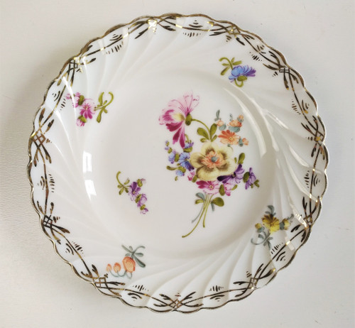 19th Century Hand Painted Saxony Porcelain Plates