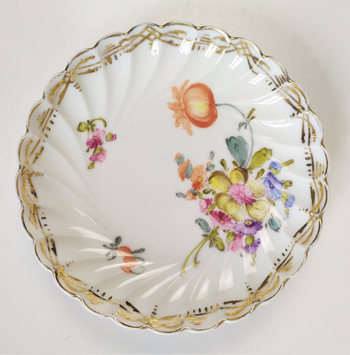 19th Century Hand Painted Saxony Porcelain Plates