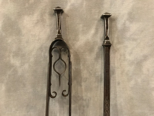 Beautiful set of iron pliers and tongs from the 19th Gothic period