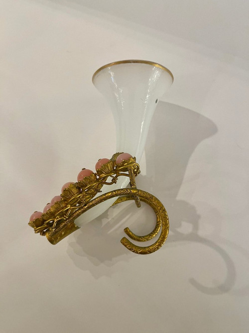 Small Bouquet Holder Vase In Opaline