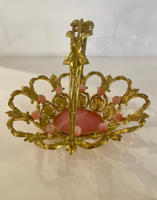 Basket In Opaline And Pomponne Napoleon III Period