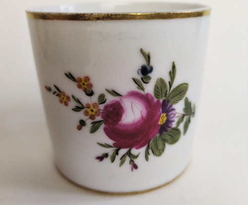 Paris Porcelain Cup And Saucer Hand Painted Decor 19th c