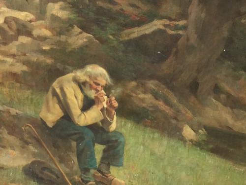 The smoker of the creek signed Paul ABRAM (1854-1925)