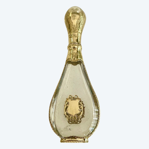 Flacon Parfum En Cristal Et Or XIXème Siècle