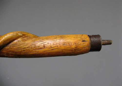 Popular art cane in carved boxwood, 19th century. Adam Island.